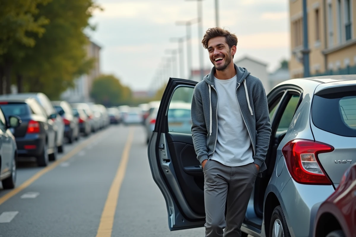 Jeune homme sortant d