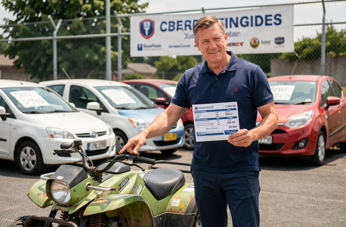 Vendeur de voitures sans permis d'occasion dans un lot de vente à Amiens