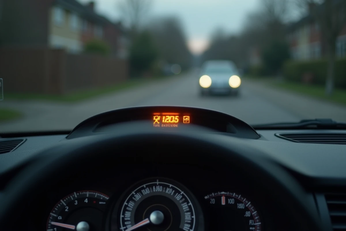 Voyant moteur allumé sur le tableau de bord d'une Peugeot indiquant un code défaut P1445